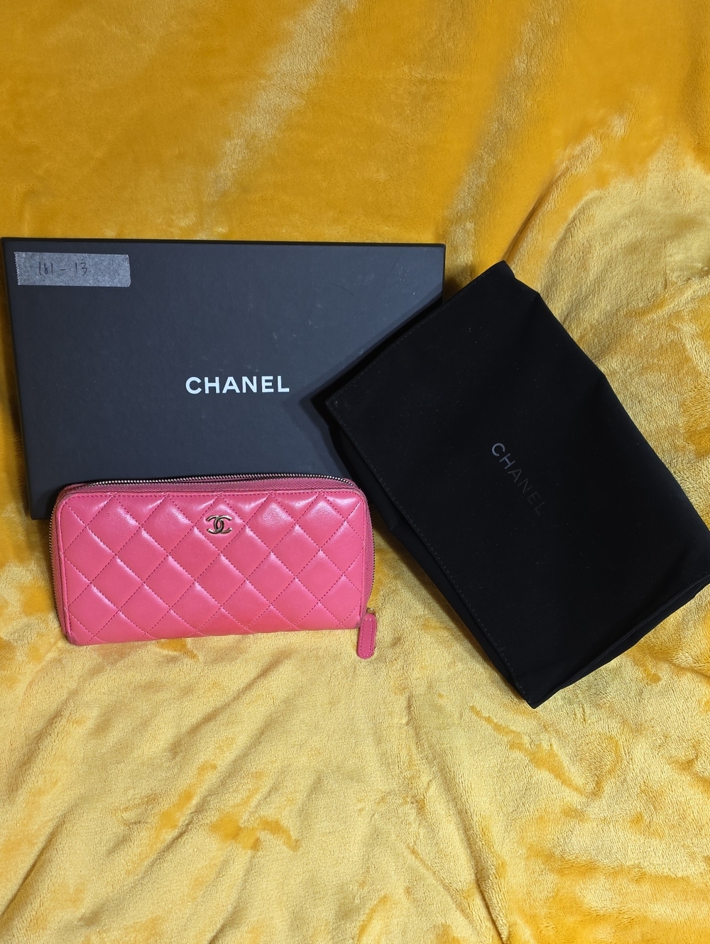Authentic CHANEL Hot Pink Quilted Zip-Around Wallet